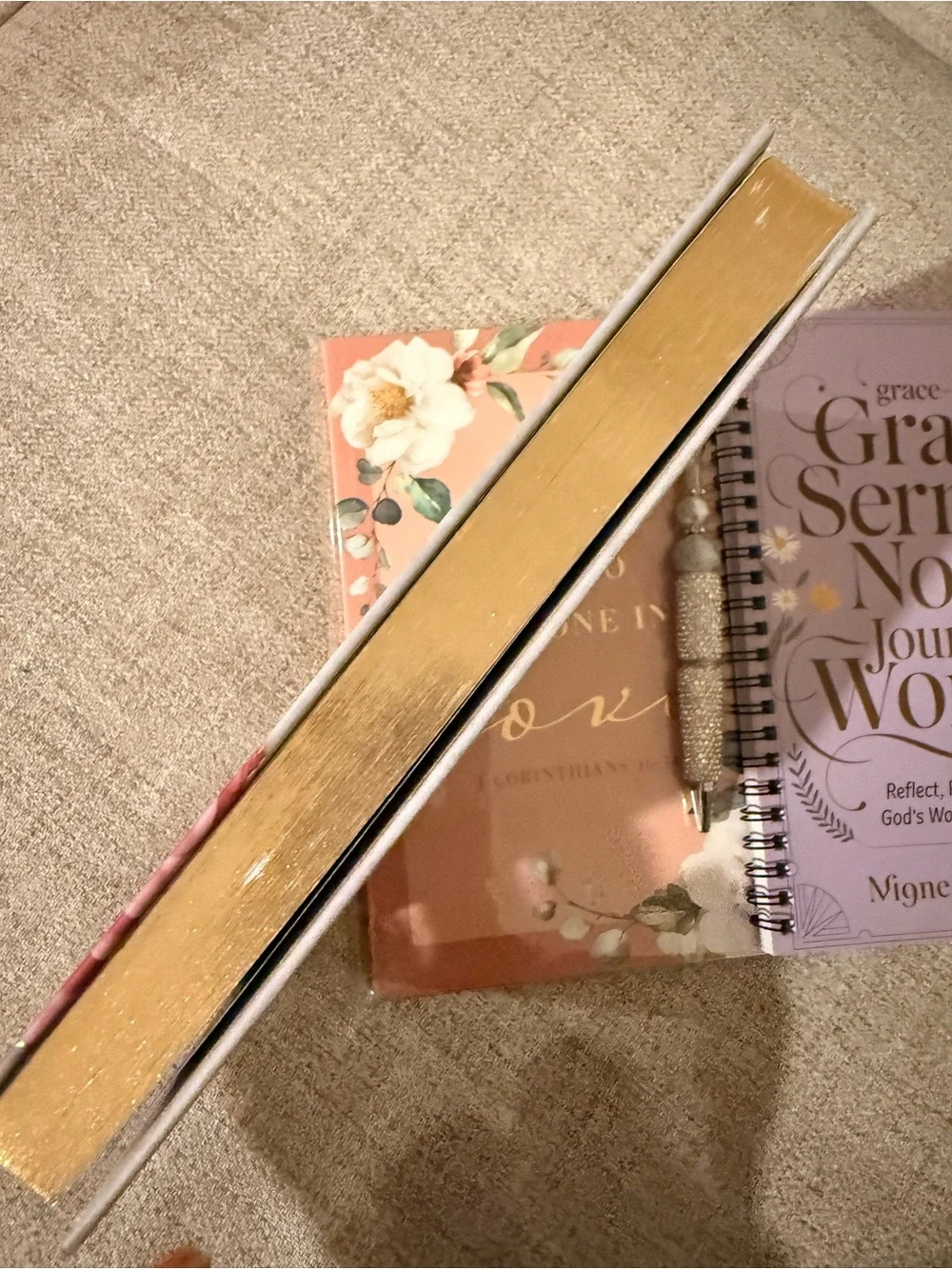Faith and Inspirational Journal Bundle with Pen with Cross Accent